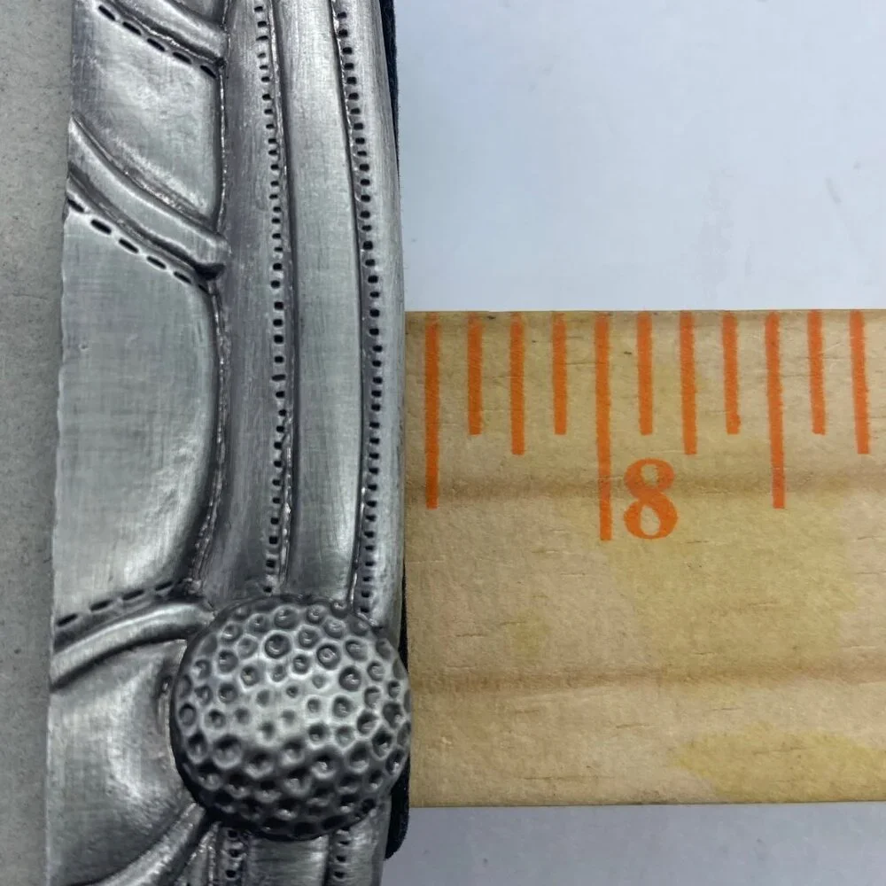 Golf-Themed Pewter Picture Frame Vintage Golf‎ Clubs Bag Design 3.5